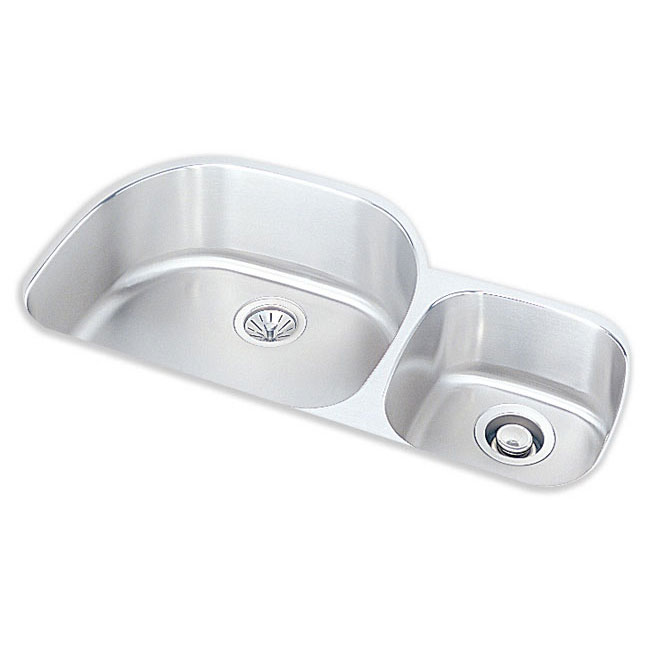 Elkay ELUH362110R Lustertone 36" x 21" Double Bowl Undermount Kitchen Sink Stainless Steel