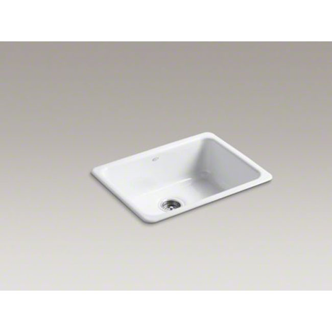 Kohler K-6585-0 Iron/Tones 25" x 19" Dual-mount Single-bowl Kitchen Sink White