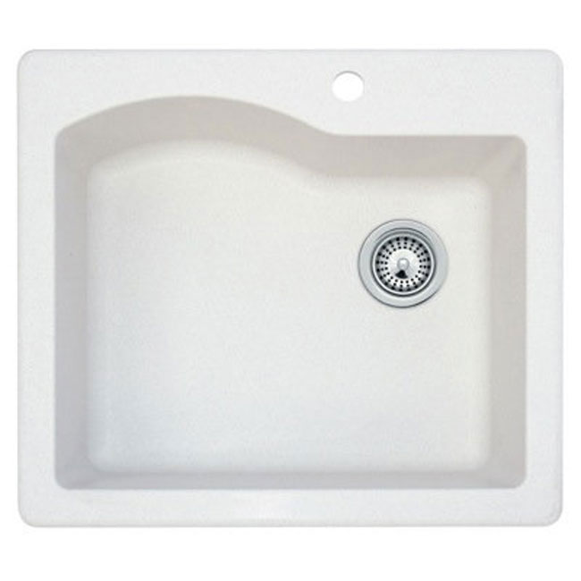 Swanstone QZSB-2522075 Single Bowl Self-rimming Kitchen Sink Bianca